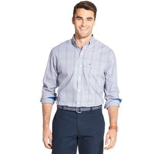 NWT! IZOD PREMIUM ESSENTIALS PLAID BUTTON-DOWN